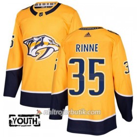 Barn Ishockey Nashville Predators Tröja Pekka Rinne 35 Adidas 2017-2018 Guld Authentic